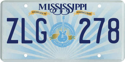 MS license plate ZLG278