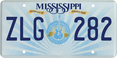 MS license plate ZLG282