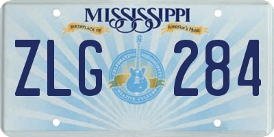 MS license plate ZLG284