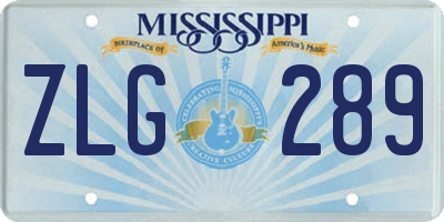 MS license plate ZLG289