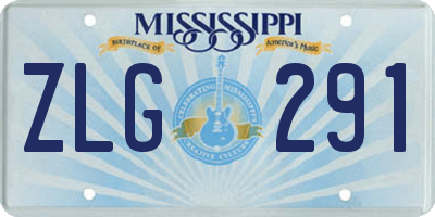 MS license plate ZLG291