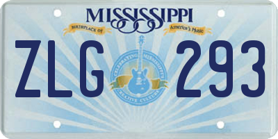 MS license plate ZLG293