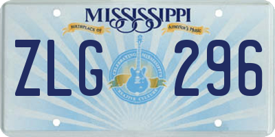 MS license plate ZLG296
