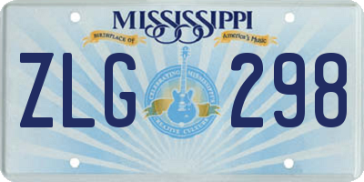 MS license plate ZLG298