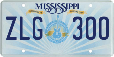 MS license plate ZLG300