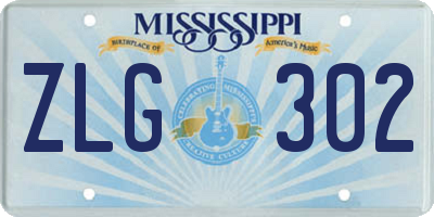 MS license plate ZLG302