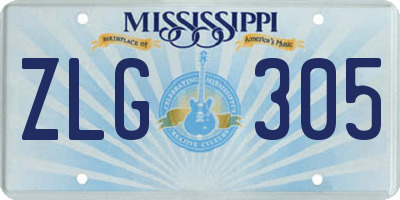 MS license plate ZLG305