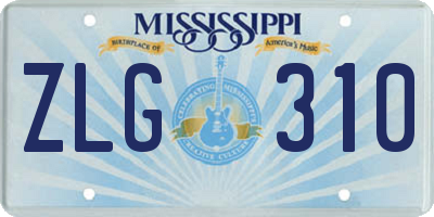 MS license plate ZLG310