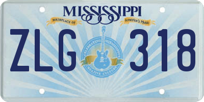 MS license plate ZLG318