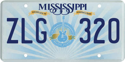 MS license plate ZLG320
