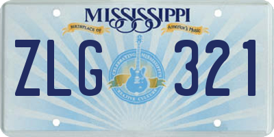 MS license plate ZLG321