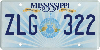 MS license plate ZLG322