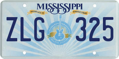 MS license plate ZLG325