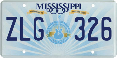 MS license plate ZLG326