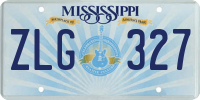 MS license plate ZLG327