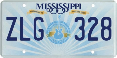 MS license plate ZLG328
