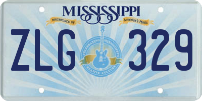 MS license plate ZLG329