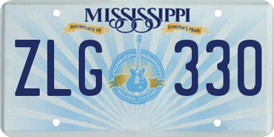 MS license plate ZLG330