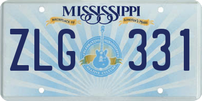 MS license plate ZLG331