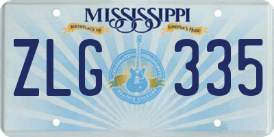 MS license plate ZLG335