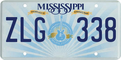 MS license plate ZLG338