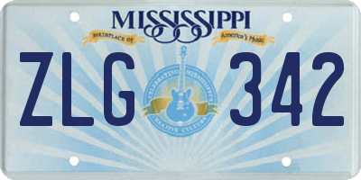 MS license plate ZLG342