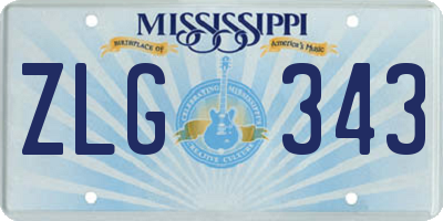MS license plate ZLG343