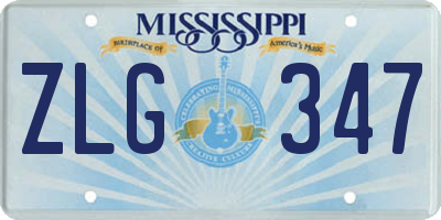 MS license plate ZLG347