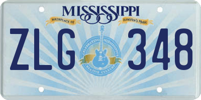 MS license plate ZLG348