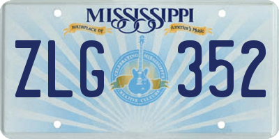 MS license plate ZLG352