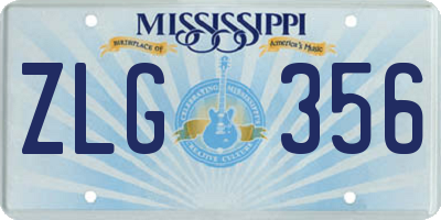 MS license plate ZLG356