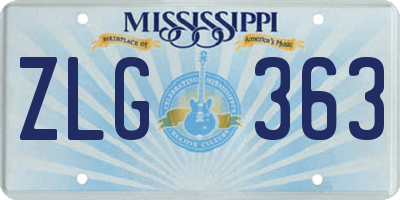 MS license plate ZLG363
