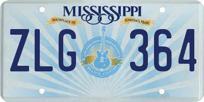 MS license plate ZLG364