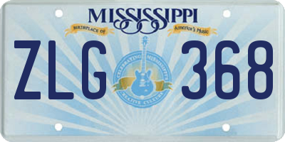 MS license plate ZLG368