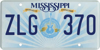 MS license plate ZLG370