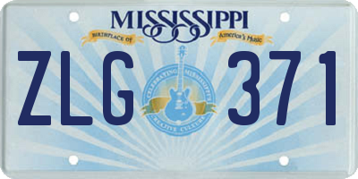 MS license plate ZLG371
