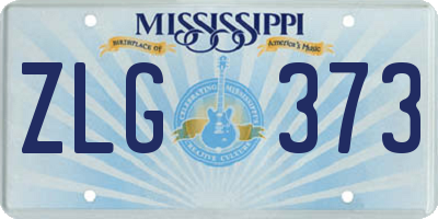 MS license plate ZLG373