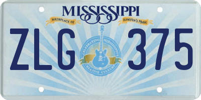 MS license plate ZLG375