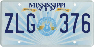 MS license plate ZLG376