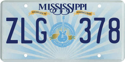 MS license plate ZLG378