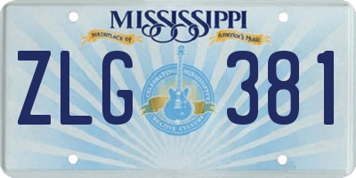 MS license plate ZLG381