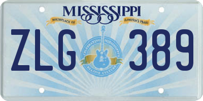 MS license plate ZLG389