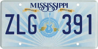 MS license plate ZLG391