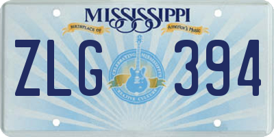 MS license plate ZLG394