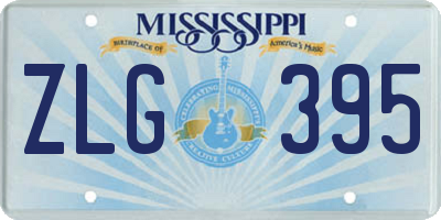 MS license plate ZLG395