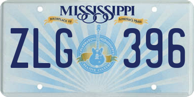 MS license plate ZLG396