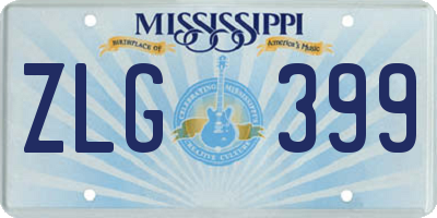 MS license plate ZLG399