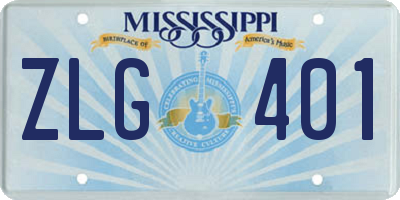 MS license plate ZLG401