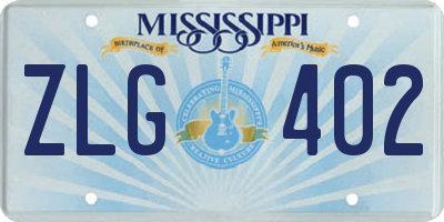 MS license plate ZLG402