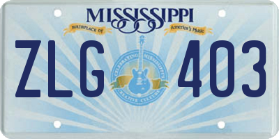 MS license plate ZLG403
